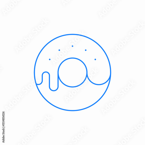 glazed donut icon sign vector