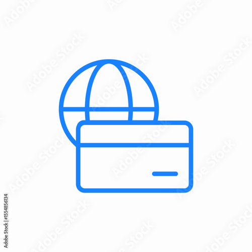 global credit card icon sign vector