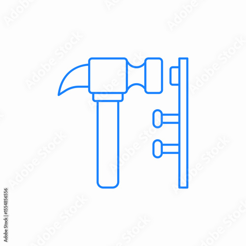 hammer nails icon sign vector