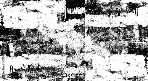 Distressed black and white brick wall texture, offering raw aesthetic appeal
