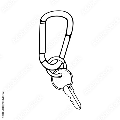 carabiner with key vector illustration
