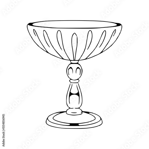 ornate pedestal bowl sketch