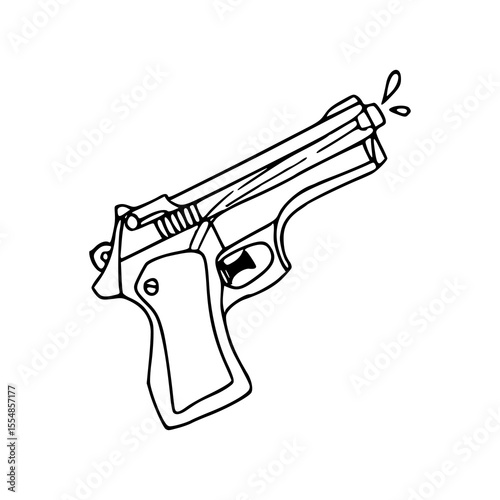 kid's water gun line art