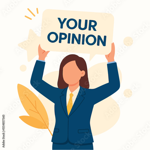 vector illustration of opinion character