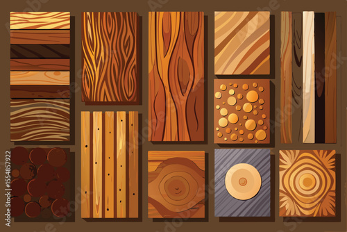 Wood texture set, wood background collection, Wood board sample
