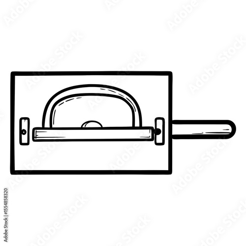 Bakery oven door handle with clean, straight lines and minimal design  