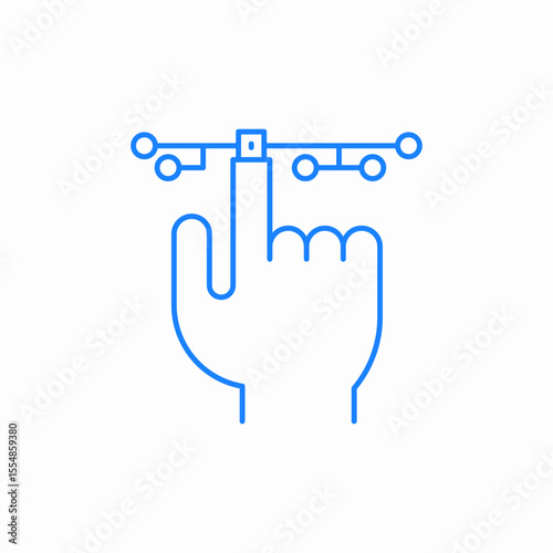 hand circuit touch icon sign vector