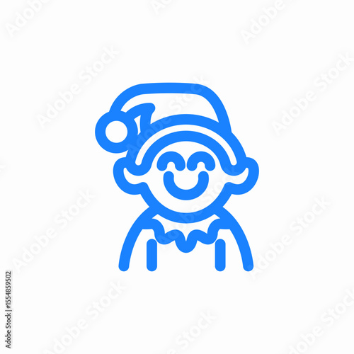 happy elf hat icon sign vector