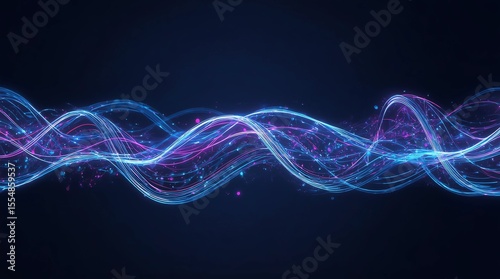 Big Data concept. Digital neural network. Introduction of artificial intelligence. Cyberspace of future. Abstract business 3D illustration, shallow depth of field 