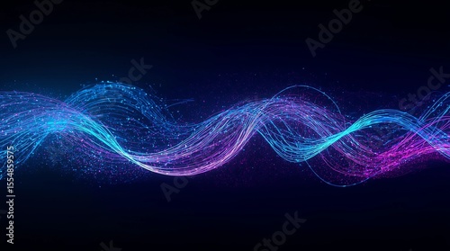 Big Data concept. Digital neural network. Introduction of artificial intelligence. Cyberspace of future. Abstract business 3D illustration, shallow depth of field 