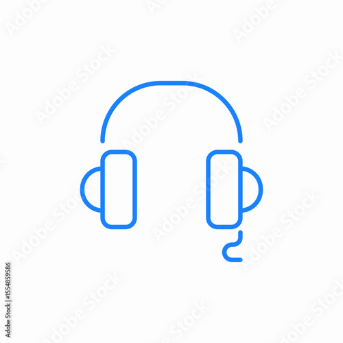headset communication microphone icon sign vector