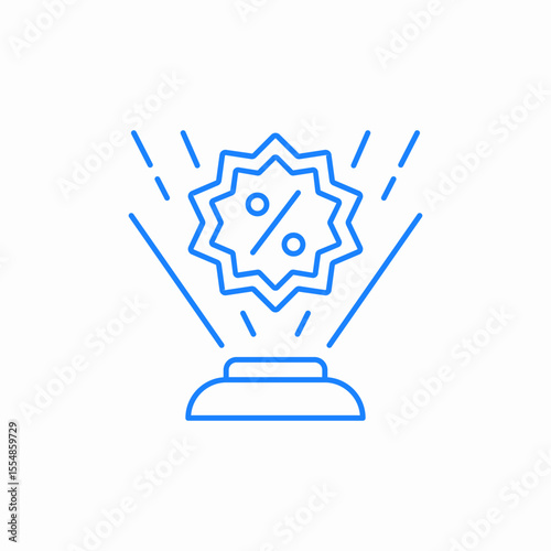 holographic discount projection icon sign vector