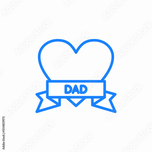 i love dad ribbon icon sign vector