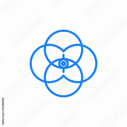 interwoven circles eye icon sign vector