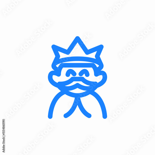 king mustache crown icon sign vector