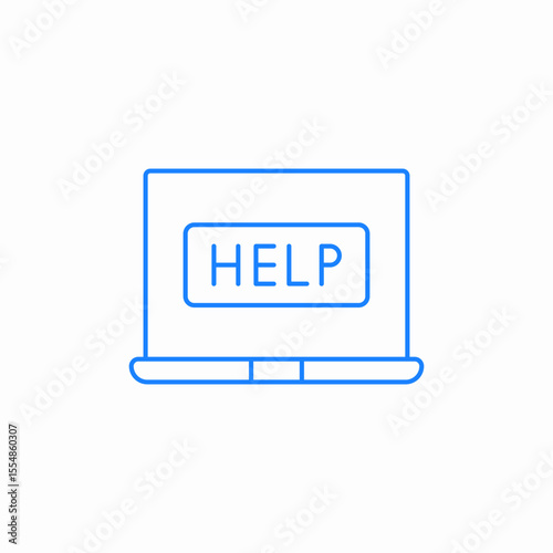 laptop help icon sign vector