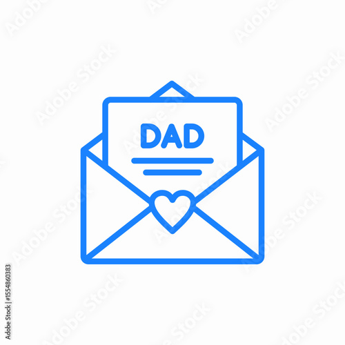 letter for fathers day icon sign vector