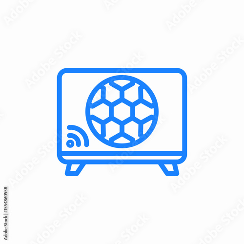 live football tv icon sign vector