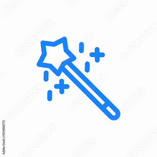 magic star wand icon sign vector