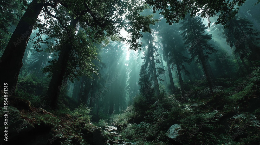 Fototapeta premium sunlight coming through the trees