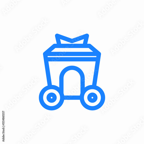mine cart wagon icon sign vector