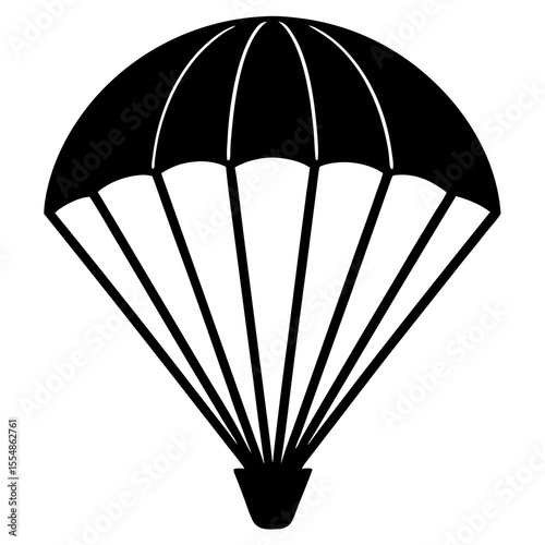 black parachute on a white background