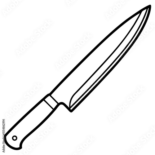 Minimalist Knife Outline Vector