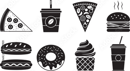 Ice cream icons set