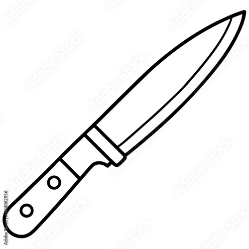 Minimalist Knife Outline Vector