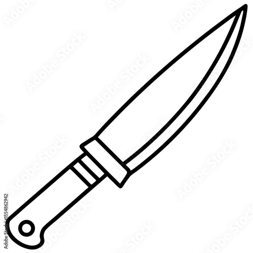 Minimalist Knife Outline Vector