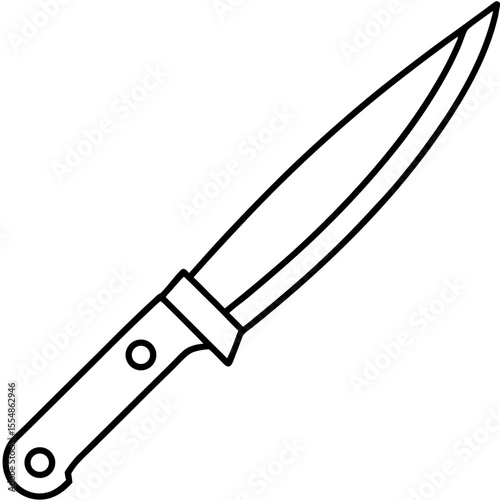 Minimalist Knife Outline Vector