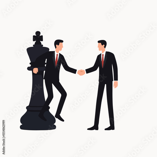 vector illustration of king made from pawns