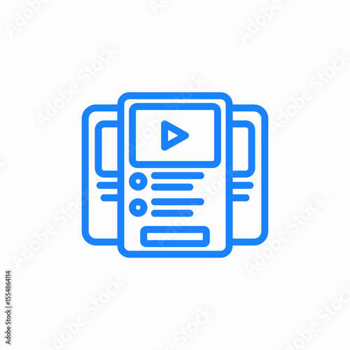 mobile video app icon sign vector