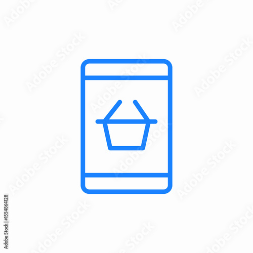 mobile shopping basket icon sign vector