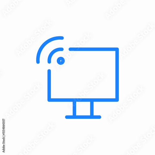 monitor wifi signal icon sign vector