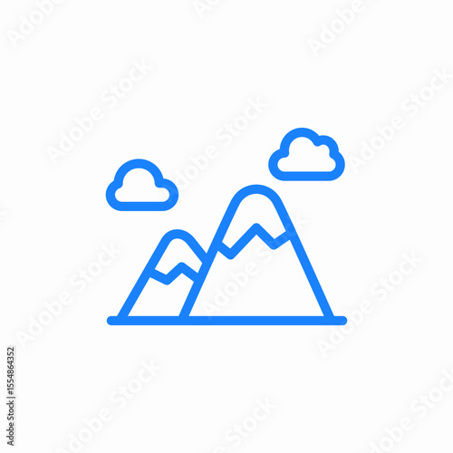 mountains clouds icon sign vector