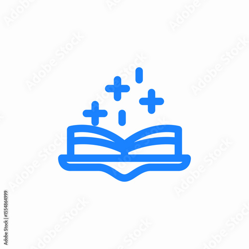 open magic book icon sign vector