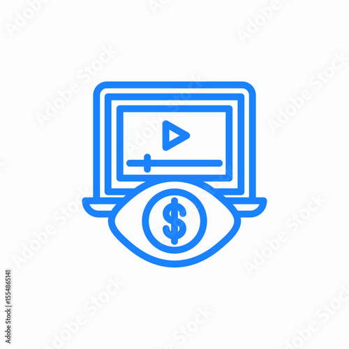paid video streaming icon sign vector