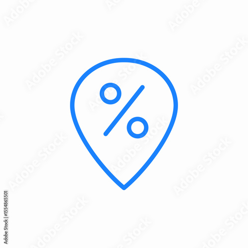 percent location pin icon sign vector
