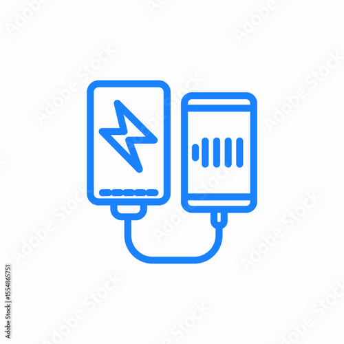 phone power bank icon sign vector
