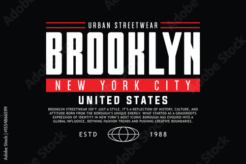 Brooklyn Urban Streetwear Typography for T-Shirts