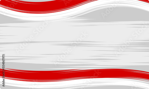 Patriotic indonesia independence day background with brush flag design on gray gradient