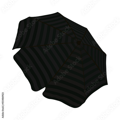 black umbrella isolated on white background