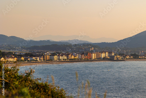 Hendaye Waterfront in Front of the Grande Plage at Sunset from the Abbadia Domain
