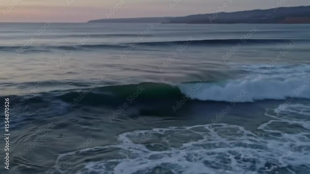 Ocean waves sunset view Ocean waves sunset view