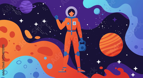 A dynamic flat design illustration showcases an athletic man in sportswear, engaged in a workout routine, suitable for fitness and wellness website banners or marketing materials.