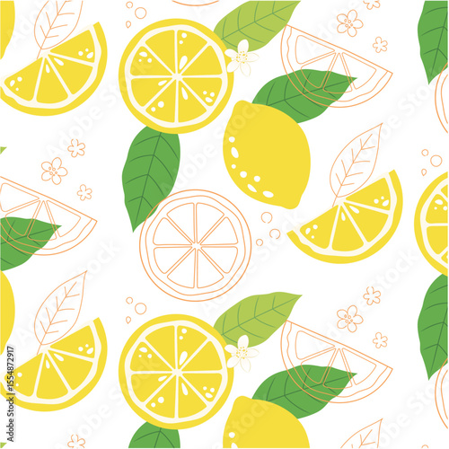 シームレスな爽やかレモンのパターンB＊LemonPattern