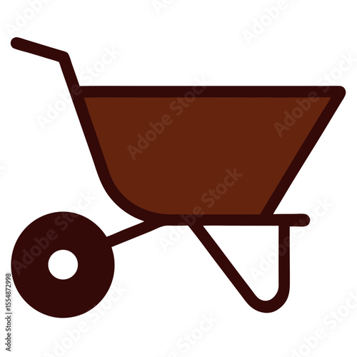 wheelbarrow on white background