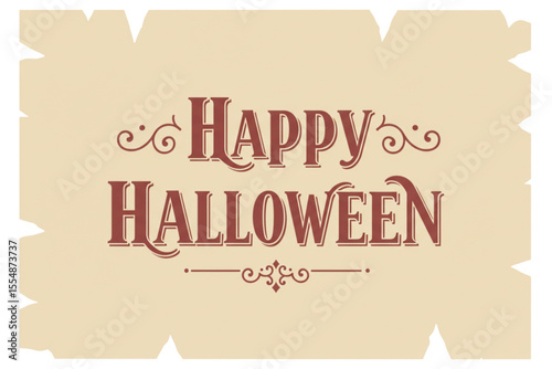 Vintage Halloween greeting card with decorative typography  