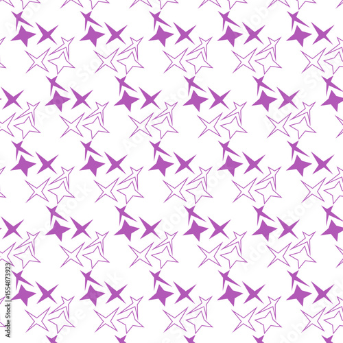 Stylish Star Outline Repeating Tile - Minimalist Line Art Design